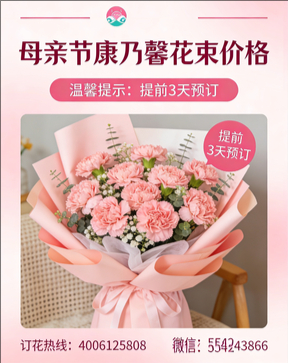 莆田荔城区花店母亲节康乃馨花束
